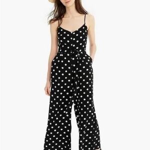 Polka Dot Jumpsuit - Black and White